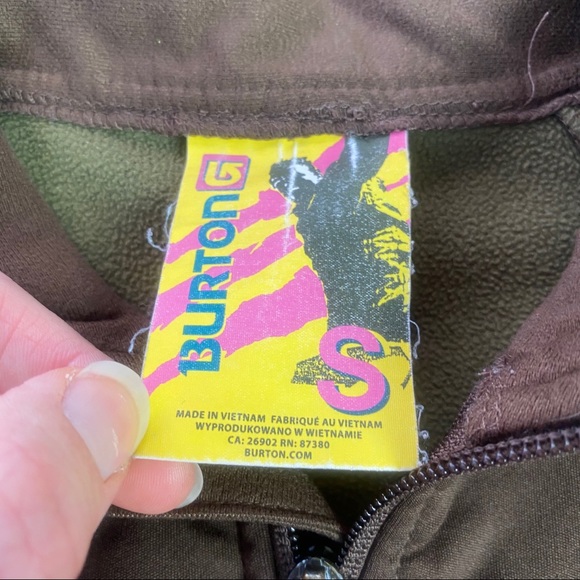 Burton Embroidered Brown Zip Up Synch Jacket - Picture 4 of 6